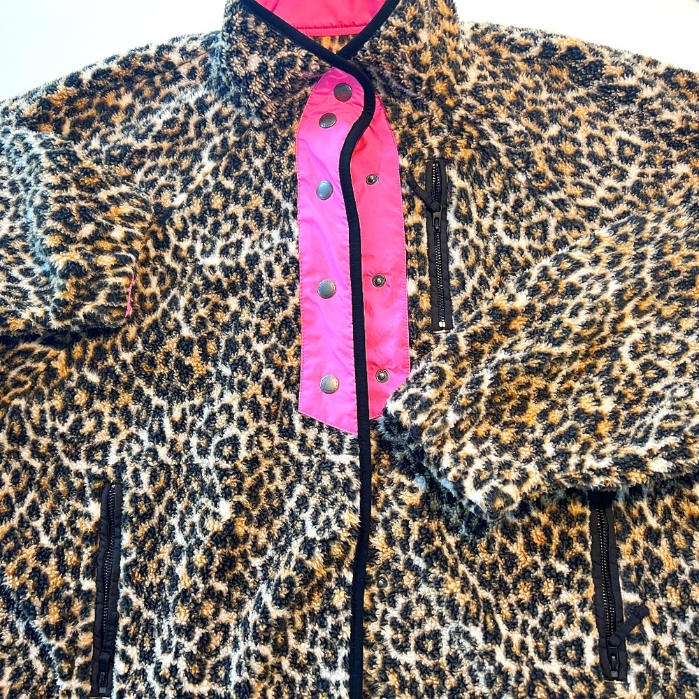 American Eagle Animal Print Fleece Jacket